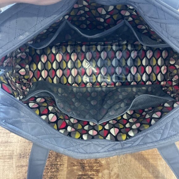 Vera Bradley Stroll Around Baby Work Travel Diaper Bag gray Quilted - Picture 11 of 12